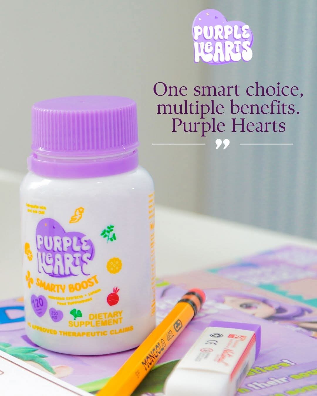 Purple Hearts Smarty Boost 120 Tablets