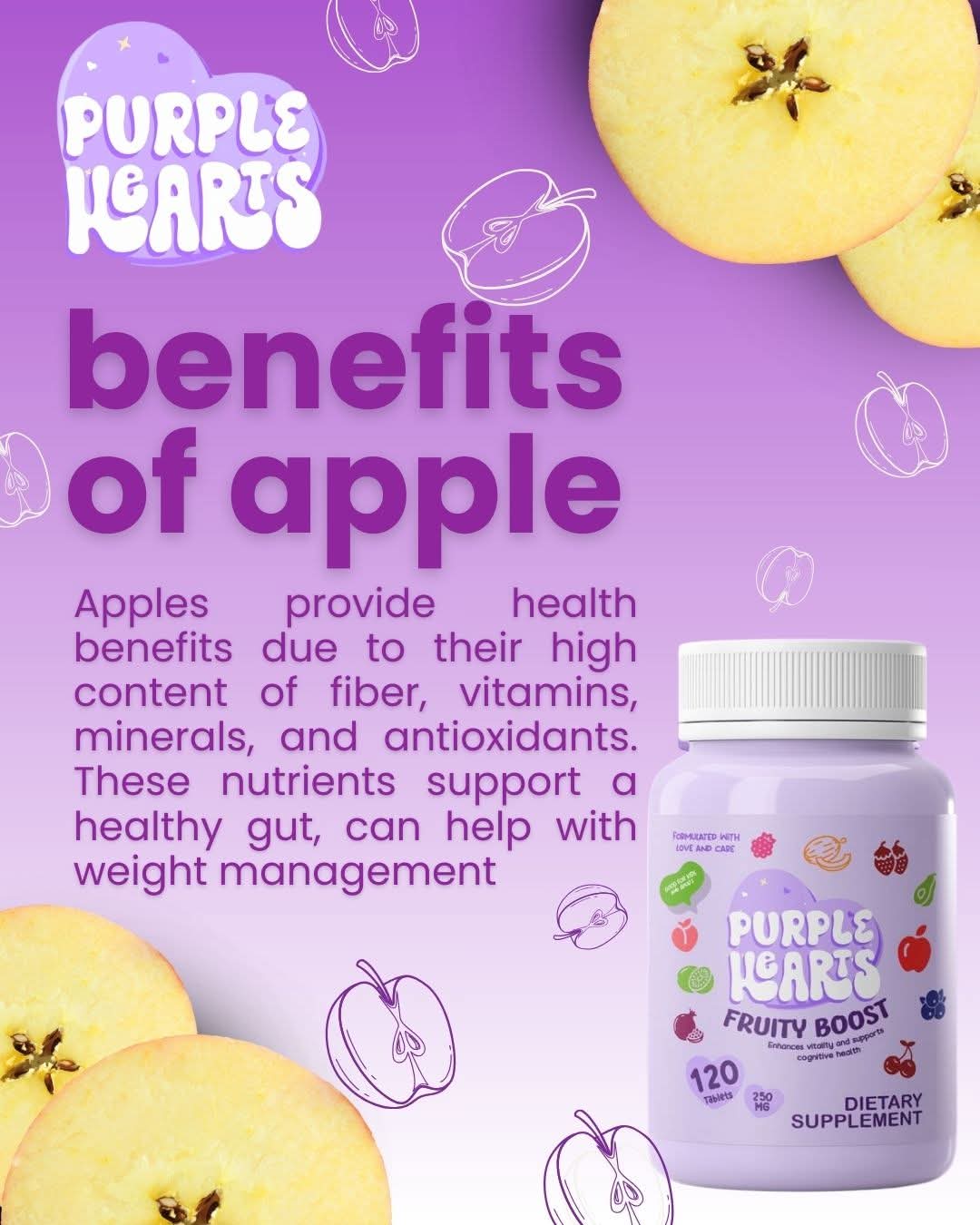 Purple Hearts Fruity Boost 120 Tablets