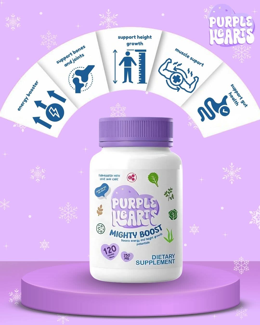 Purple Hearts Mighty Boost 120 Tablets