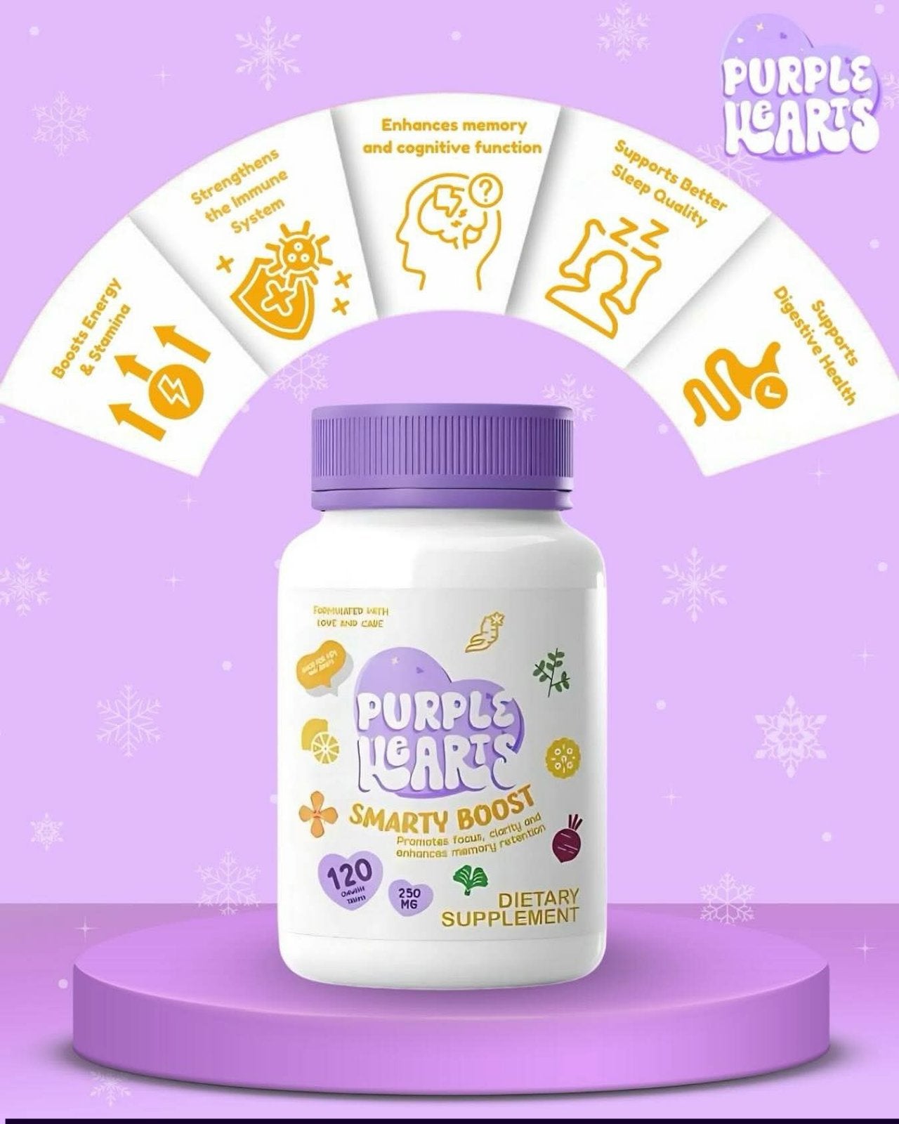 Purple Hearts Smarty Boost 120 Tablets
